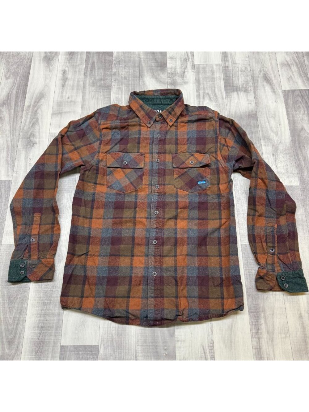 ✅Mens M Kavu Buffaroni Plaid Check Flannel Button Up Long Sleeve Pockets Hiking